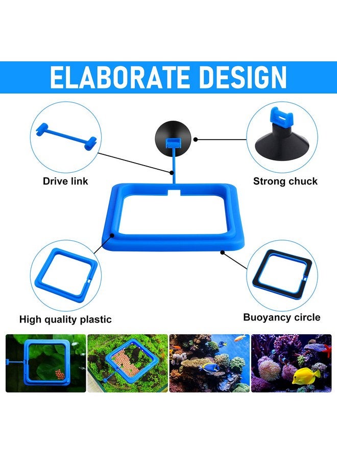 Molain Molain Fish Feeding Ring, 2 Pieces Fish Feeder Aquarium Fish Turtle Tank Accessories Food Feeder Circle for Guppy, Bettas, Goldfish, Turtle (Blue)  - Image 2