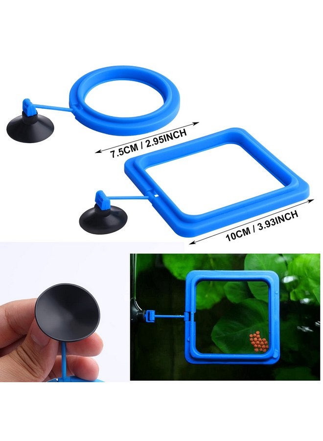 Molain Molain Fish Feeding Ring, 2 Pieces Fish Feeder Aquarium Fish Turtle Tank Accessories Food Feeder Circle for Guppy, Bettas, Goldfish, Turtle (Blue)  - Image 3