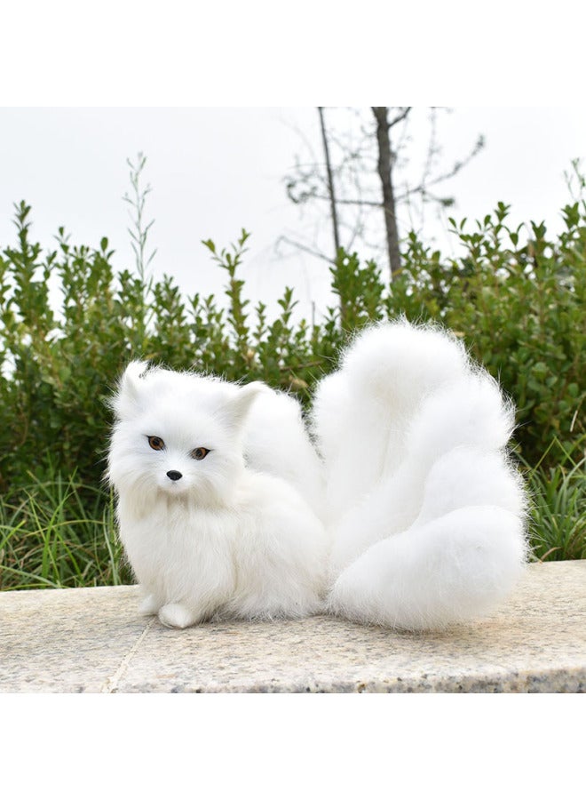 Generic Simulation Nine-tail Fox Model Fox Plush Toy Doll Desktop