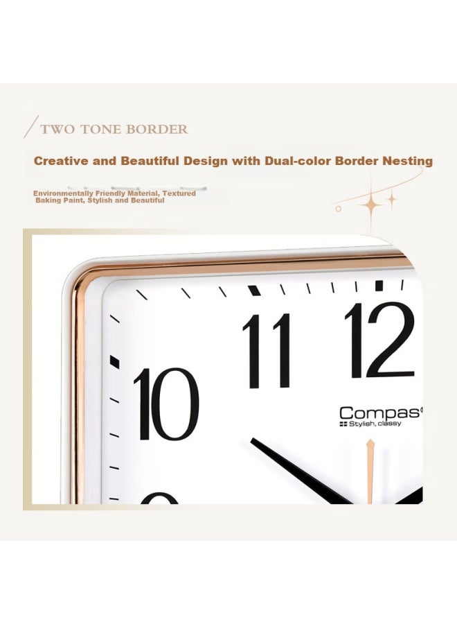 Compas Wall Clock Living Room Clock Calendar Simple Quartz Clock Wall Clock 7005 White Calendar Style 35cm - Image 4