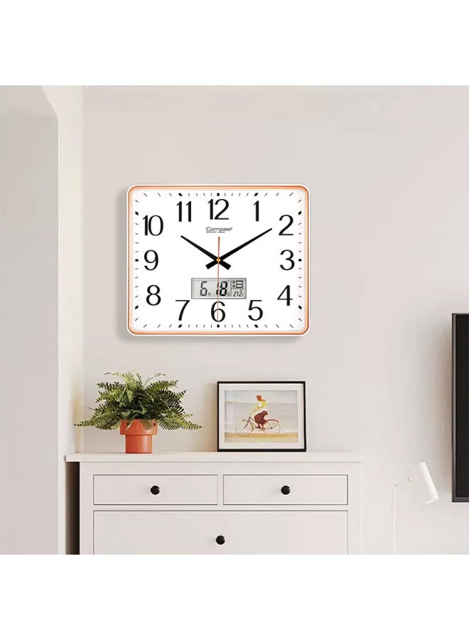 Compas Wall Clock Living Room Clock Calendar Simple Quartz Clock Wall Clock 7005 White Calendar Style 35cm - Image 5