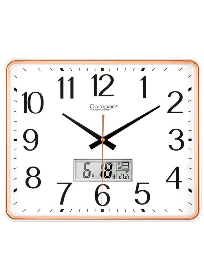 Compas Wall Clock Living Room Clock Calendar Simple Quartz Clock Wall Clock 7005 White Calendar Style 35cm - Image 2