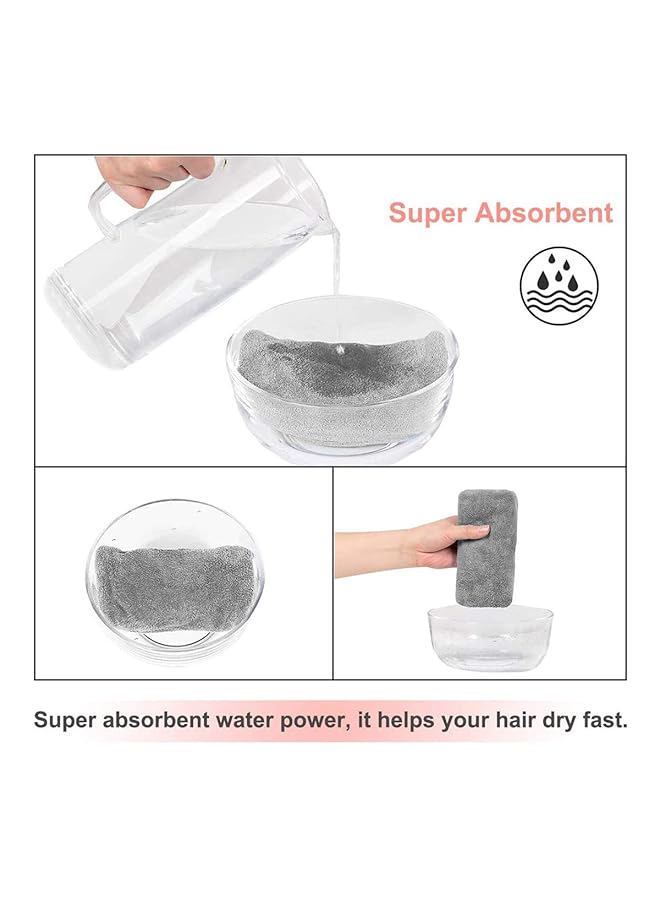 erorex 3 Pack Microfibre Towel Hair Turban Set Wrap Super Absorben Hair With Button Design For Women Wet Long Thick Hair - Image 4