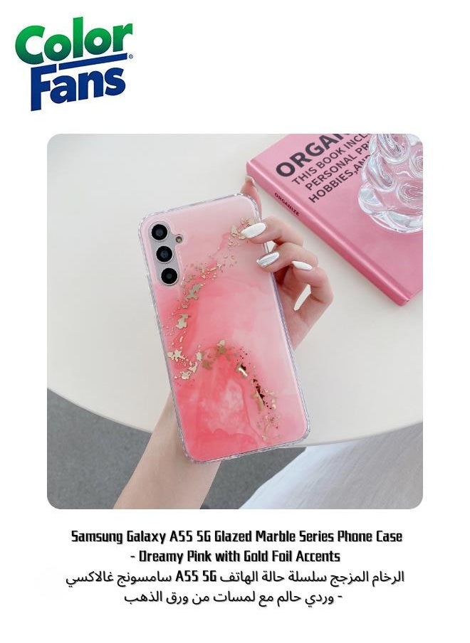 Color Fans Samsung Galaxy A55 5G Glazed Marble Series Phone Case 