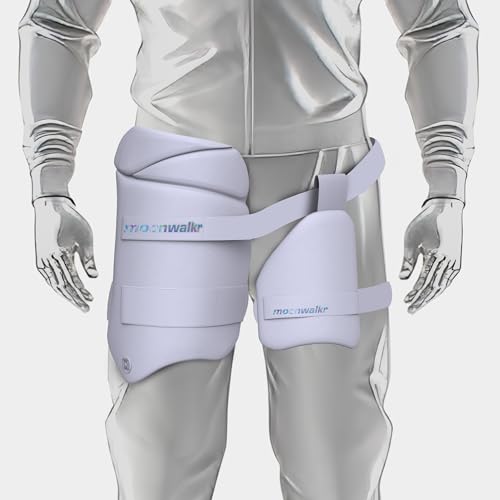 moonwalkr Thigh Guard 2.0 Protective Gear for Batter’s Height (6’3”- 6’6”) Cricket Thigh Pad Cricket Accessories & Equipment Safeguarding Both Your Outer and Inner Thighs White (X-Large, Left Hand) - Image 4