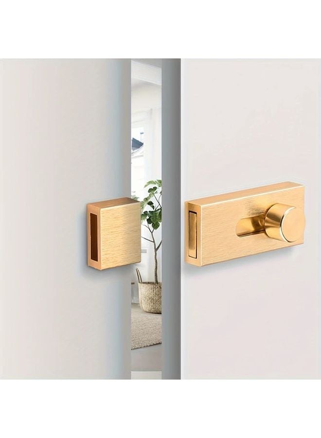 Golden Easy Install Aluminum Alloy Anti Theft Sliding Door Lock No Drilling Required 1pc - Image 2