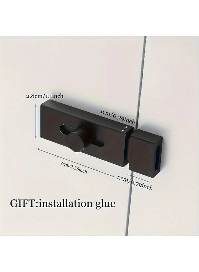 Golden Easy Install Aluminum Alloy Anti Theft Sliding Door Lock No Drilling Required 1pc - Image 4