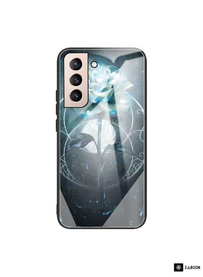 Zaboon Protective Case Cover For Samsung Galaxy S21 FE Colorful Painted Glass Shockproof Protective Case  - Image 1