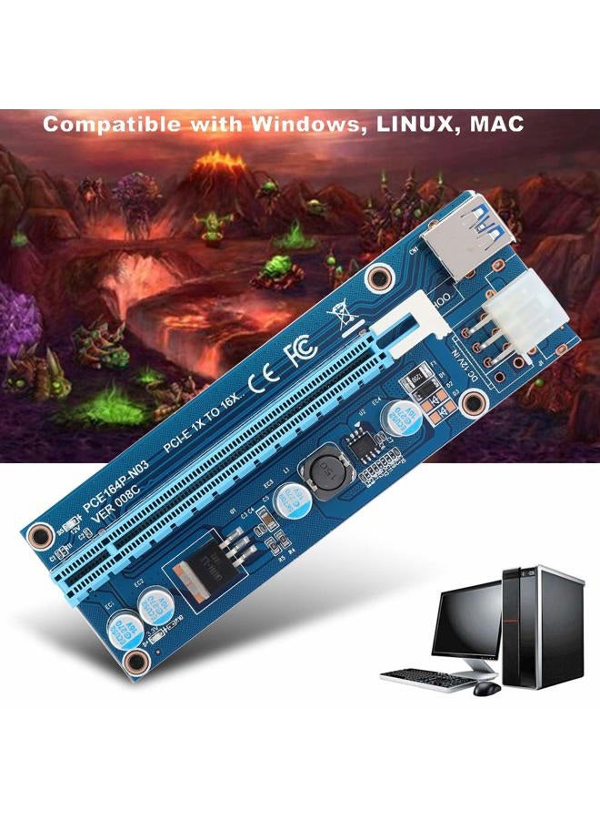 Richer-R Pci-e Express Extender,Mini PCI-E to PCI Express16x Extender Riser Adapter with SATA Power Cord for Video Card Mining - Image 3