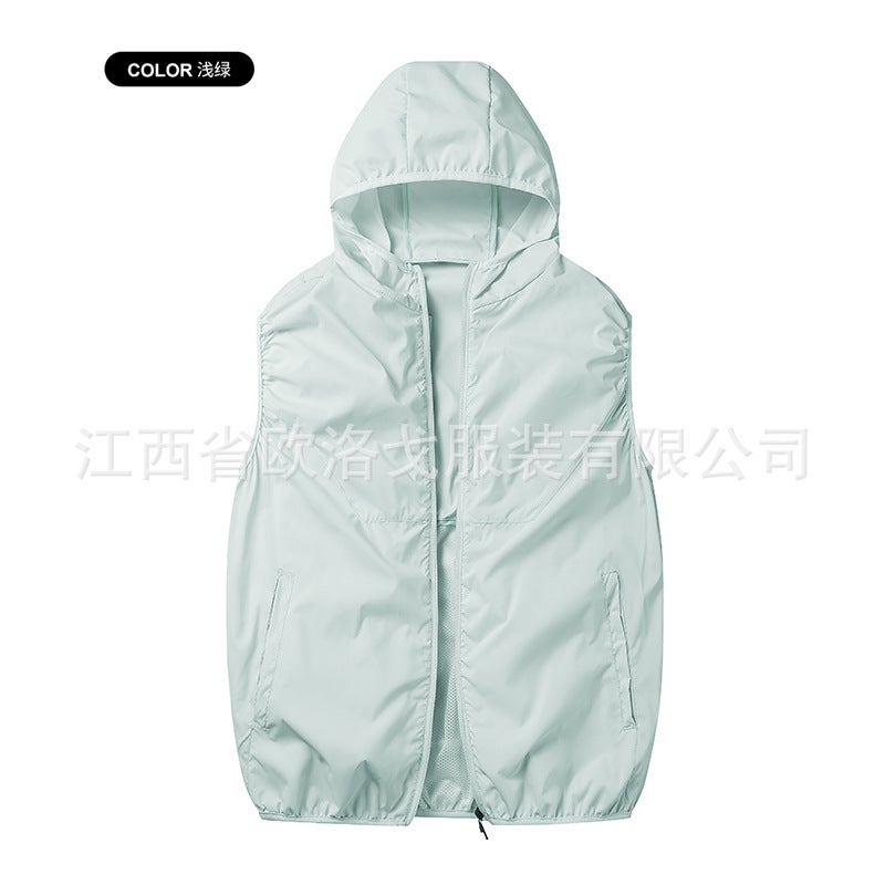 Wow, Hooded Men'S Summer Work Clothes Fan Clothes Plus Size Outdoor Refrigeration Vest Work Vest Air Conditioning Clothing - Image 1