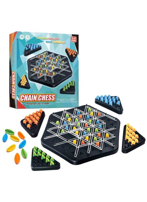 Large Size 13x12 Chain Triangle Chess Game,Fun Table Top Multiplayer Triangle Board Game,Triangle Rubber Band Game, Chain Triangle Chess,Chain Chess Desktop Puzzle Strategy Games for Kids and Adults