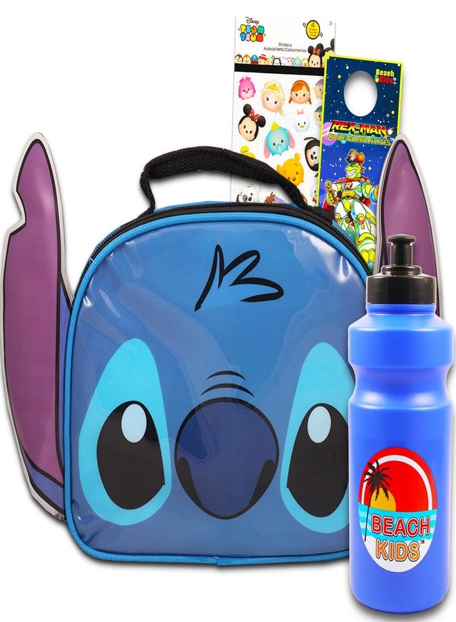 Disney صندوق غداء ديزني ليلو وستيتش للفتيات - مجموعة حقيبة الغداء، زجاجة ماء، ملصقات، المزيد | حقيبة غداء ستيتش للأطفال في المدرسة - Image 1