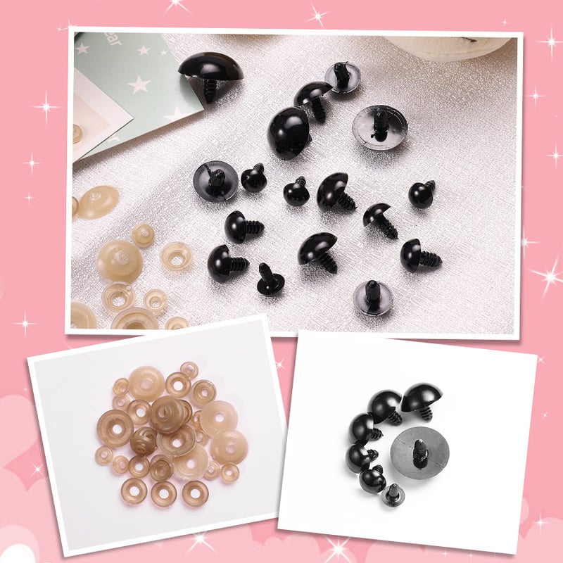 KIGEAPUEL 80pcs Large Safety Eyes for Amigurumi Eye for Stuffed Animals Craft Crochet Dolls Eyes for DIY Puppets Bear Crafts Animals Amigurumi Making Supplies - Image 4