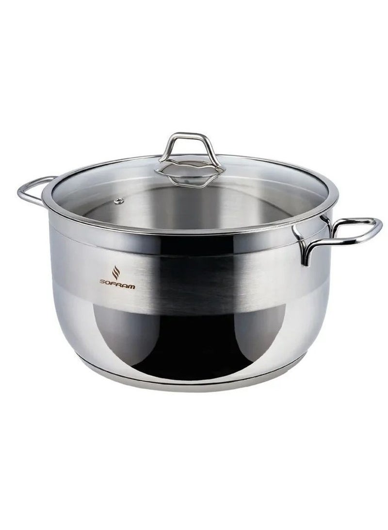 سوفرام طقم قدور سوفرام استيل تركي عالي الجودى غطاء زجاج 10 قطع - Image 4