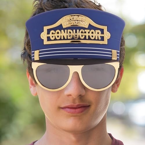 Sun-Staches SunStaches Licensed Polar Express Train Conductor Hat Costume Sunglasses UV400 Protected Lenses One Size Fits Most - Image 5