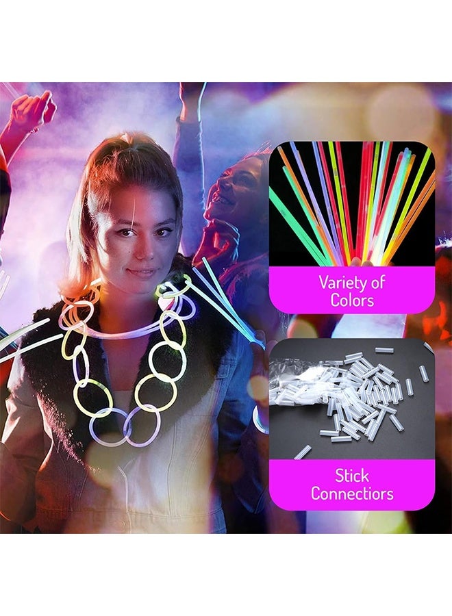 Glow 50 PCS Glow Sticks Bulk Party Pack, Neon Glow in the Dark Party Supplies, Glowsticks with Connectors Bracelets & Necklaces, Light up Favors for Kids, Adults, Birthdays, Parties, Decorations - Image 5