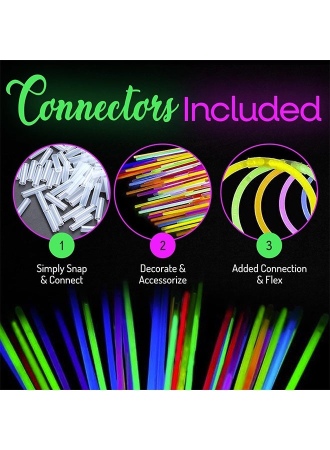 Glow 50 PCS Glow Sticks Bulk Party Pack, Neon Glow in the Dark Party Supplies, Glowsticks with Connectors Bracelets & Necklaces, Light up Favors for Kids, Adults, Birthdays, Parties, Decorations - Image 3