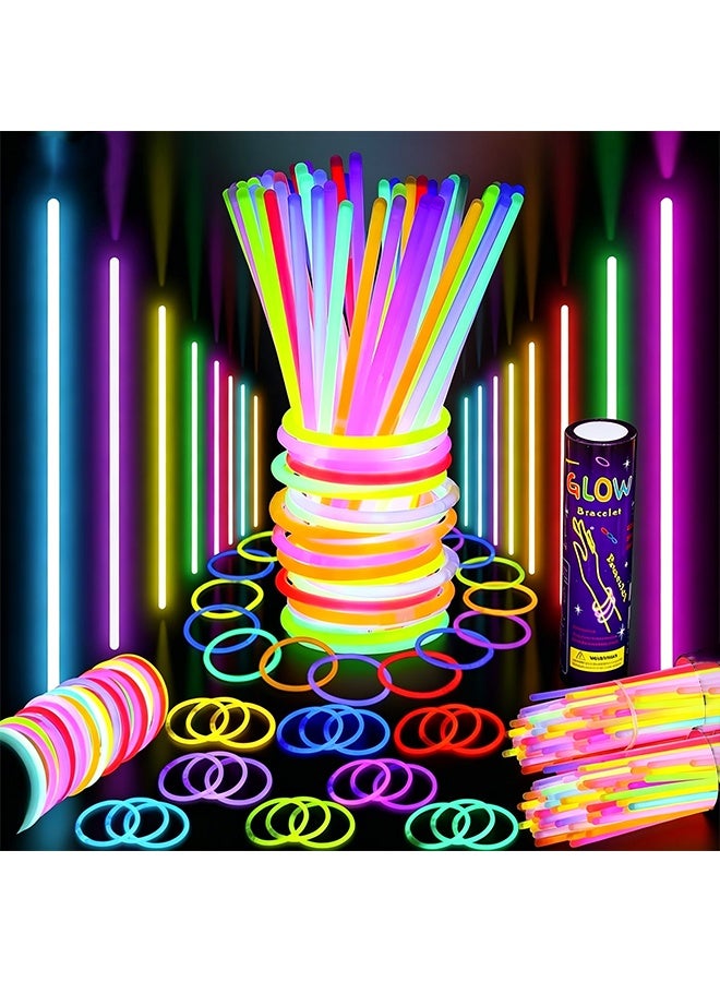 Glow 50 PCS Glow Sticks Bulk Party Pack, Neon Glow in the Dark Party Supplies, Glowsticks with Connectors Bracelets & Necklaces, Light up Favors for Kids, Adults, Birthdays, Parties, Decorations - Image 1