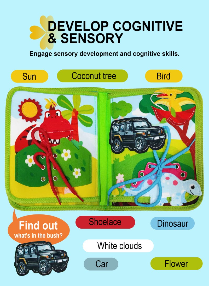 أوربازار كتاب مونتيسوري المزدحم للأطفال الصغار من عمر 1 إلى 3 سنوات، كتاب هادئ عن رحلات الطائرات/الطرق البرية للأطفال، أنشطة تعليمية لمرحلة ما قبل المدرسة لتطوير المهارات الحركية الدقيقة، ألعاب تعليمية حسية للسفر للأولاد والبنات، هدايا - Image 5