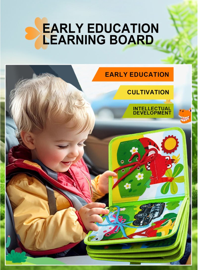 أوربازار كتاب مونتيسوري المزدحم للأطفال الصغار من عمر 1 إلى 3 سنوات، كتاب هادئ عن رحلات الطائرات/الطرق البرية للأطفال، أنشطة تعليمية لمرحلة ما قبل المدرسة لتطوير المهارات الحركية الدقيقة، ألعاب تعليمية حسية للسفر للأولاد والبنات، هدايا - Image 3