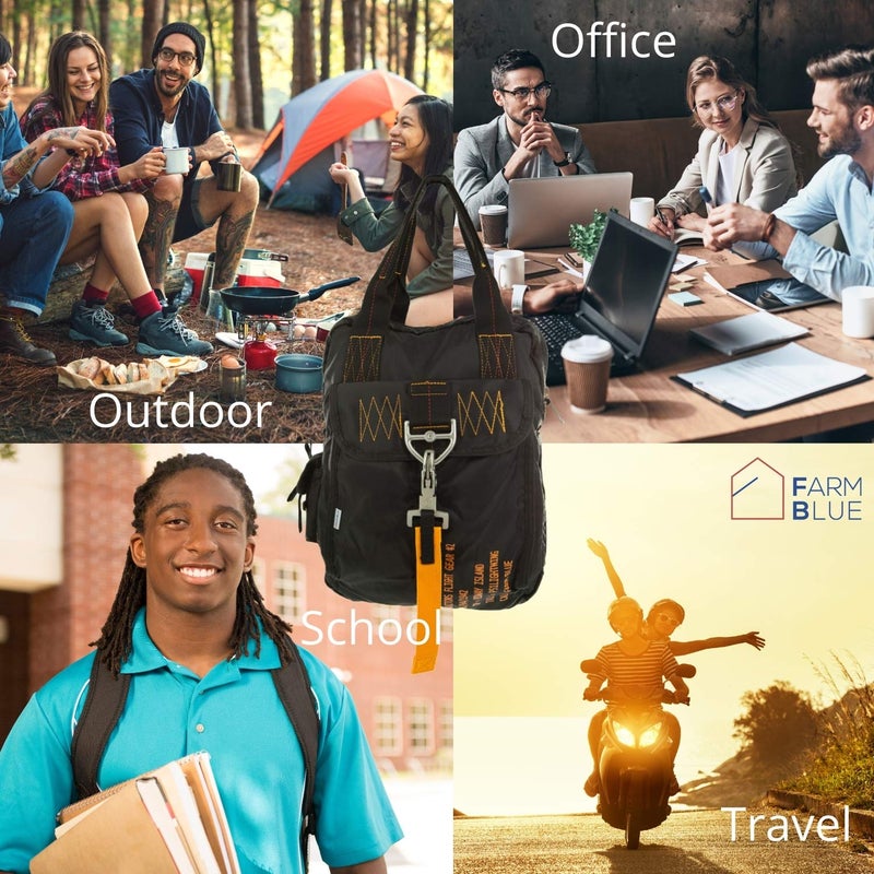 Farm Blue Travel in class with the sturdy Flight Bag #2 -Our Aviators Parachute Style Pilots EDC Bag - Military decorative Para Jump Clip - Sling Crossbody Cell Phone-Men students tots Unisex! -Black - Image 5