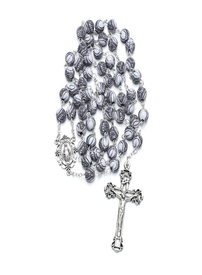 KOMI 8mm Virgen de Guadalupe Beads Rosary Catholic for Women With Rosary Pouch Virgin Mary Rosario Plastic Beads Necklace First Communion Confirmation Christian Keepsake Gifts - Image 1
