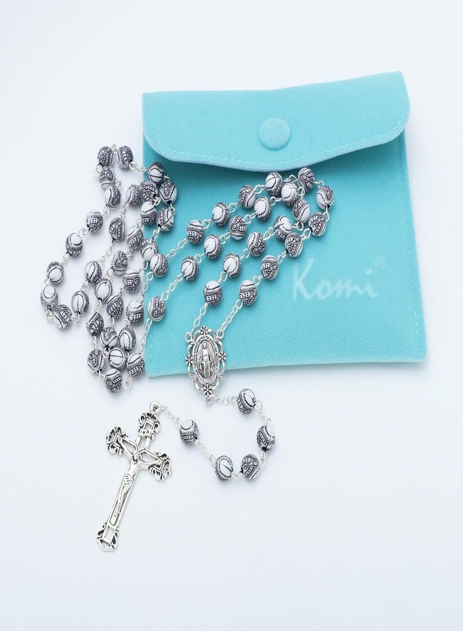 KOMI 8mm Virgen de Guadalupe Beads Rosary Catholic for Women With Rosary Pouch Virgin Mary Rosario Plastic Beads Necklace First Communion Confirmation Christian Keepsake Gifts - Image 4