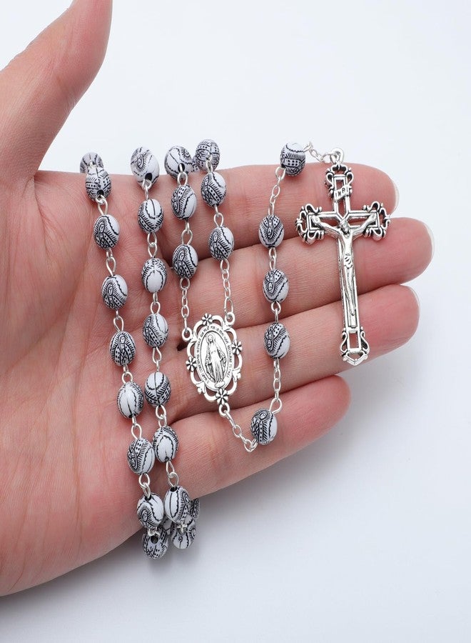 KOMI 8mm Virgen de Guadalupe Beads Rosary Catholic for Women With Rosary Pouch Virgin Mary Rosario Plastic Beads Necklace First Communion Confirmation Christian Keepsake Gifts - Image 3