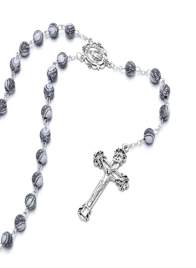KOMI 8mm Virgen de Guadalupe Beads Rosary Catholic for Women With Rosary Pouch Virgin Mary Rosario Plastic Beads Necklace First Communion Confirmation Christian Keepsake Gifts - Image 2