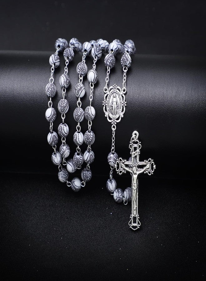 KOMI 8mm Virgen de Guadalupe Beads Rosary Catholic for Women With Rosary Pouch Virgin Mary Rosario Plastic Beads Necklace First Communion Confirmation Christian Keepsake Gifts - Image 5
