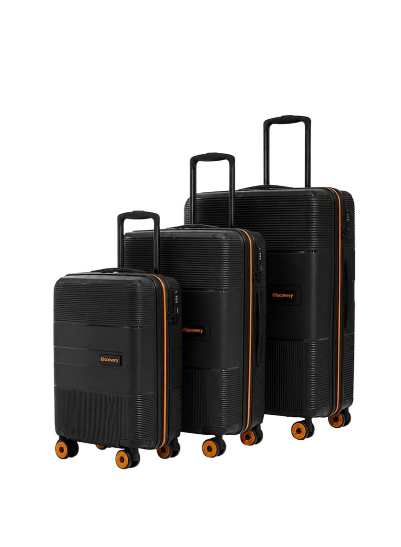 Discovery PP Trolley 3 Piece Luggage Set DL02H0.01-3P Expandable Hard Shell Suitcase Set with TSA Lock & 4 Double Spinner Wheels - Image 1