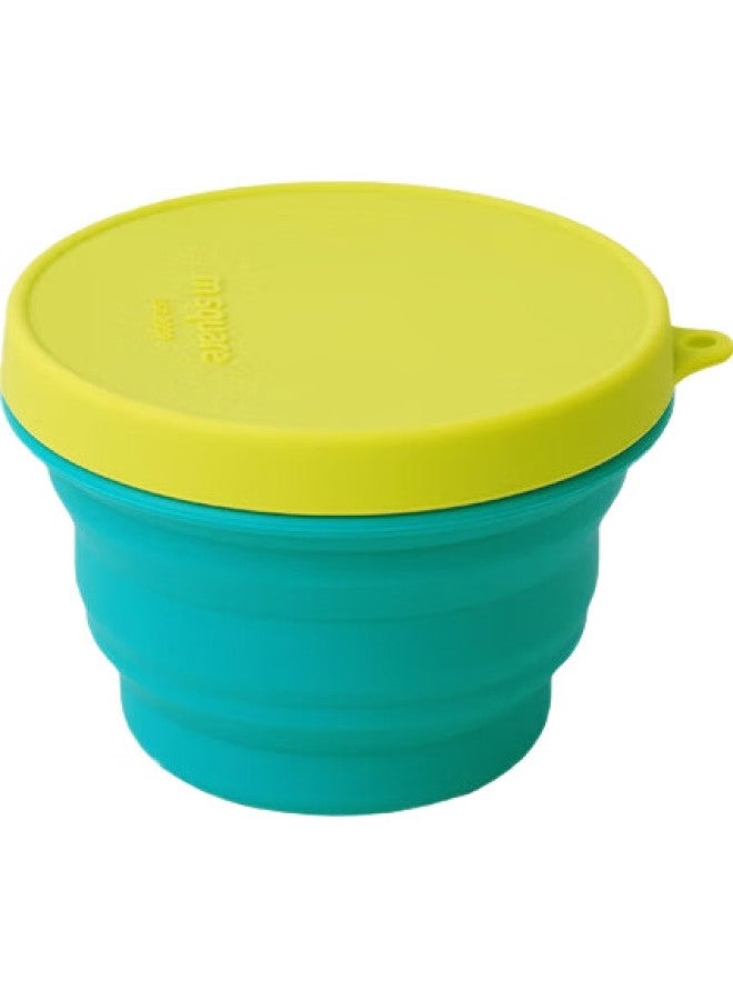 M Square Portable Folding Silicone Cup Bowl Picnic Camping Baby Food Grade Travel Outdoor Lake Blue Medium Bowl - Image 3