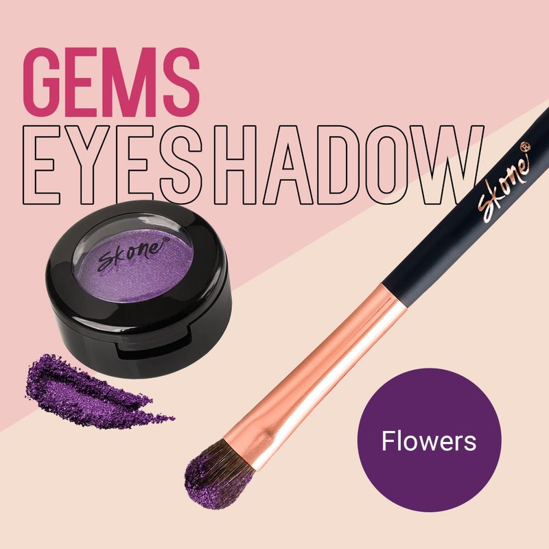 Skone Cosmetics Gems Eye Shadow, Highly Pigmented, Longwear Eye Makeup, Single Eyeshadow with Pro Shimmery Finish - Ultra-Blendable, Slightly Shimmer Shades - Purple Eyeshadow - Flowers - Image 2