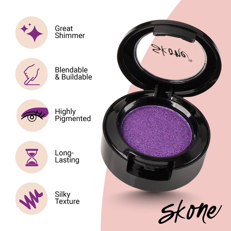 Skone Cosmetics Gems Eye Shadow, Highly Pigmented, Longwear Eye Makeup, Single Eyeshadow with Pro Shimmery Finish - Ultra-Blendable, Slightly Shimmer Shades - Purple Eyeshadow - Flowers - Image 3