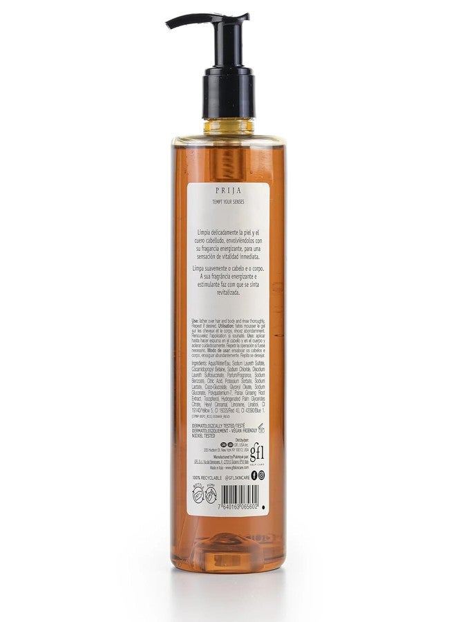 Prija Vitalising 2 in 1 Shower Gel and Shampoo with Ginseng Extract, Hydrating and Energising Hair and Body Wash Gel with Pump Dispenser 3 x 12.85 Fl. Oz - Image 2