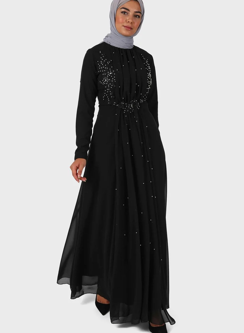 Tavin by Modanisa Embellished Flared Dress