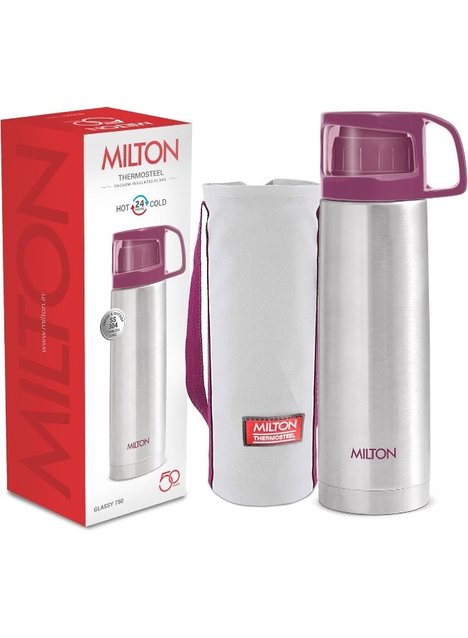 Milton MILTON Glassy Vacuum Flasks - Pink, 750ml - Image 1