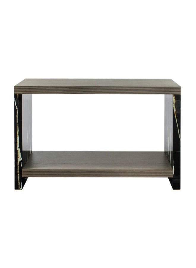 DANUBE HOME - Alisent Console Table With Mirror Modern Entryway Table Stylish Console For Living Room Durable Design With Reflective Mirror Elegant Home DÃ©cor Accent - Brown And Black - Image 1