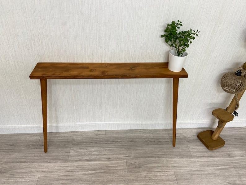 Craftsline 100cm Long Wooden Console Table for Living Room | Side Entrance Table for Home | Sheesham Wood, Coffee Color - Image 5