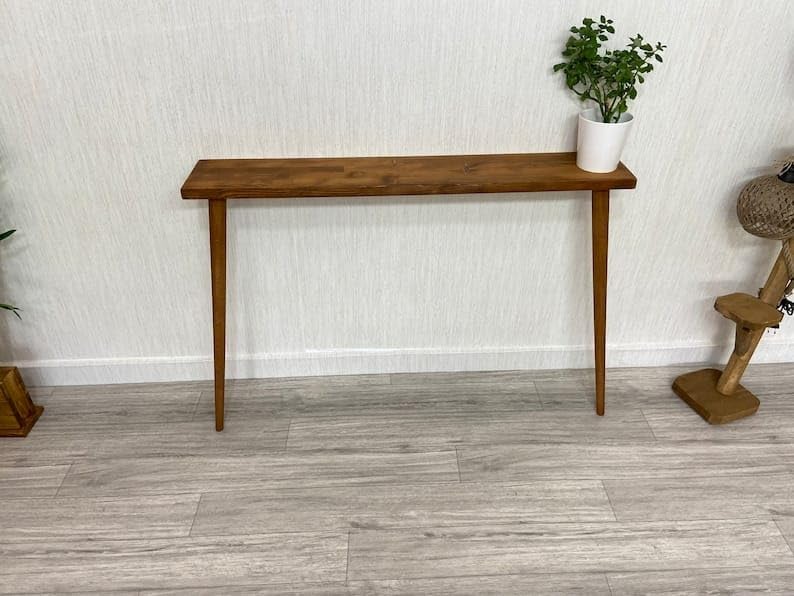 Craftsline 100cm Long Wooden Console Table for Living Room | Side Entrance Table for Home | Sheesham Wood, Coffee Color - Image 4