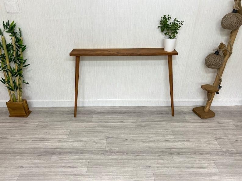 Craftsline 100cm Long Wooden Console Table for Living Room | Side Entrance Table for Home | Sheesham Wood, Coffee Color - Image 2
