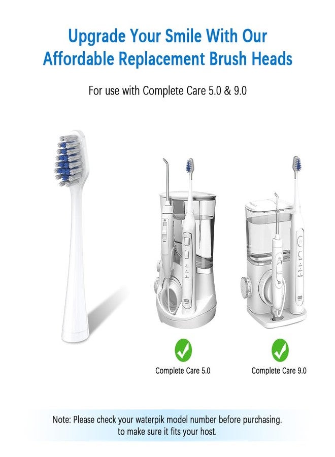 Carepik Replacement Toothbrush Heads Compatible with Waterpik Complete Care 5.0/9.0 (CC-01/WP-861), STRB-8WW,(6 Count, White) - Image 2