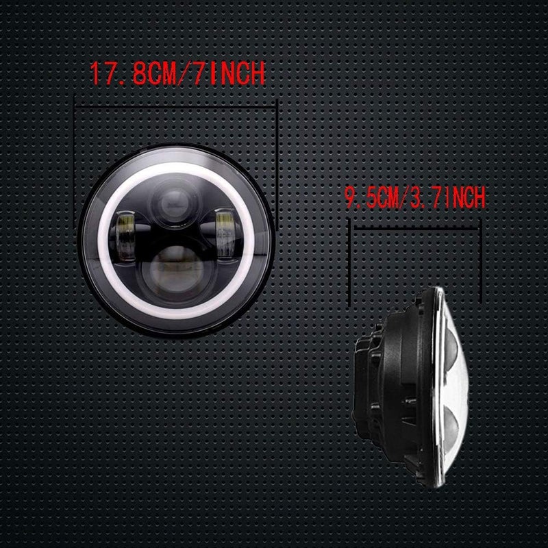 AMUNIESUN 7-Inch LED Headlights with Halo Angel Eye - Image 3
