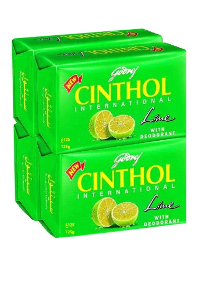 Cinthol Bath Soap Lime With Deodorant 125 Pack of 4 - Image 3