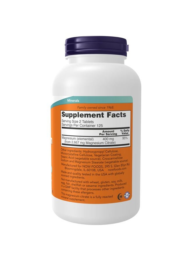 now Supplements, Magnesium Citrate 200 mg, Enzyme Function*, Nervous System Support*, 250 Count (Pack of 1) - Image 2