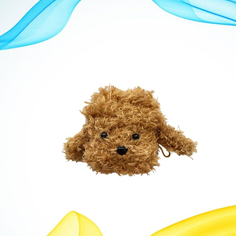 2 pcs Plush Dog Earphone Sleeve Cordless Earphone Case Dog Earphone Cover Cartoon Dog Shape Earphone Protective Cover Winter Autumn Earphone Cover Compatible with iPhone for Women Use Brown - Image 4