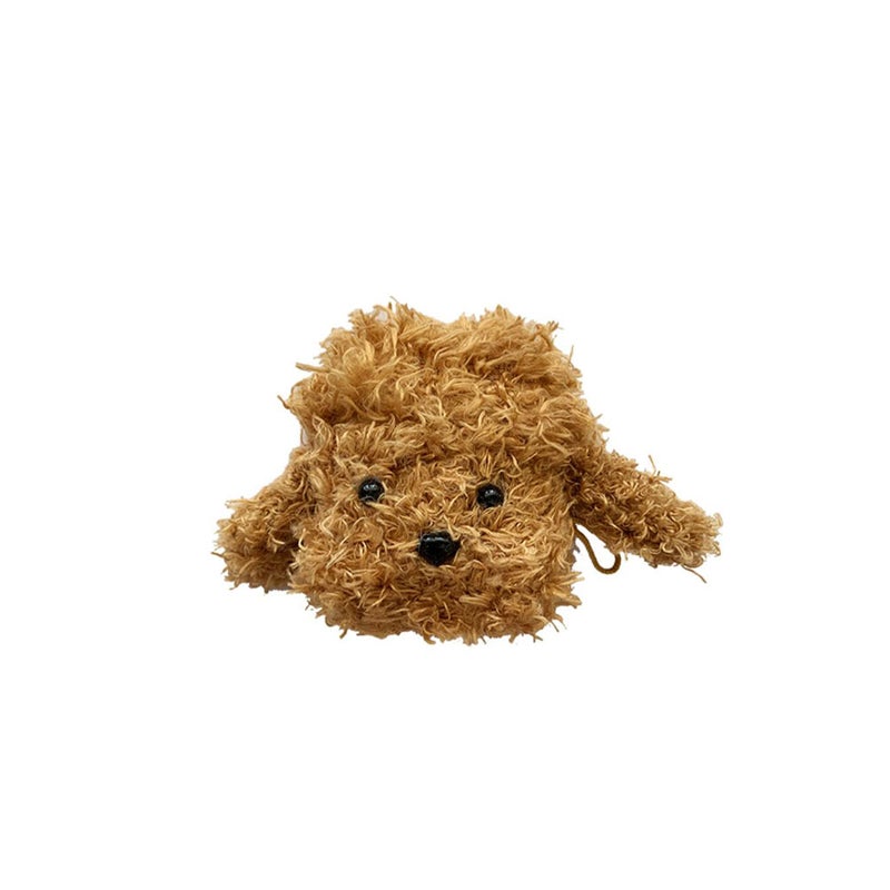 2 pcs Plush Dog Earphone Sleeve Cordless Earphone Case Dog Earphone Cover Cartoon Dog Shape Earphone Protective Cover Winter Autumn Earphone Cover Compatible with iPhone for Women Use Brown - Image 2