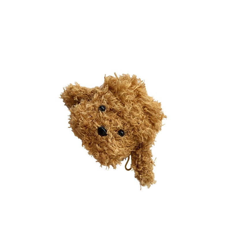 2 pcs Plush Dog Earphone Sleeve Cordless Earphone Case Dog Earphone Cover Cartoon Dog Shape Earphone Protective Cover Winter Autumn Earphone Cover Compatible with iPhone for Women Use Brown - Image 1