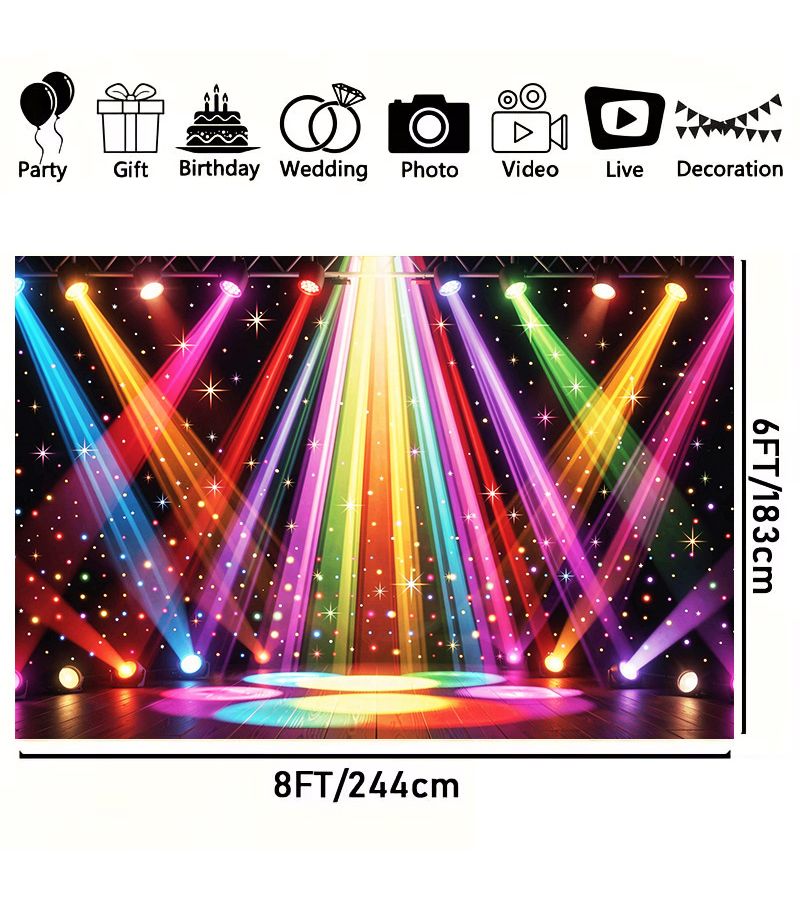 خلفية عرض ضوئي LED ثنائية الأبعاد مسطحة مقاس 320×240 سم لديكور الحفلات والتصوير الفوتوغرافي - Image 4