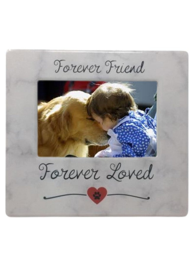 بانبيري ديزاينز إطار تذكاري للحيوانات الأليفة من بانبيري ديزاينز - صديق للأبد، محبوب للأبد، إطار صورة بتصميم بصمة مخلب وقلب - حامل خلفي - ذكرى تعاطف لفقدان كلب أو قطة، مقاس 4 × 6، فتحة الصورة - Image 5